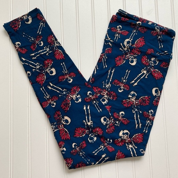 NWT LuLaRoe TC leggings Halloween flying angel skeletons teal whimsigoth UNICORN - Picture 1 of 3